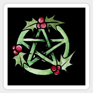 Pagan Yule Pentagram Sticker